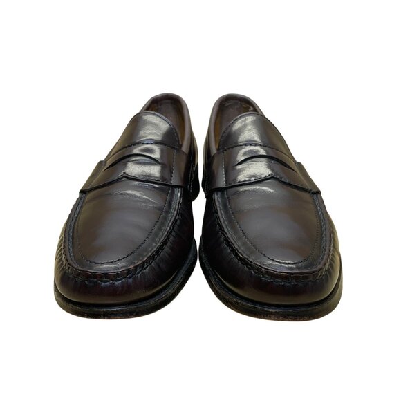 Barrie Men’s Burgundy Leather Hand-Sewn Penny Loafers Slip-On Shoes Size 9.5 - Picture 2 of 10